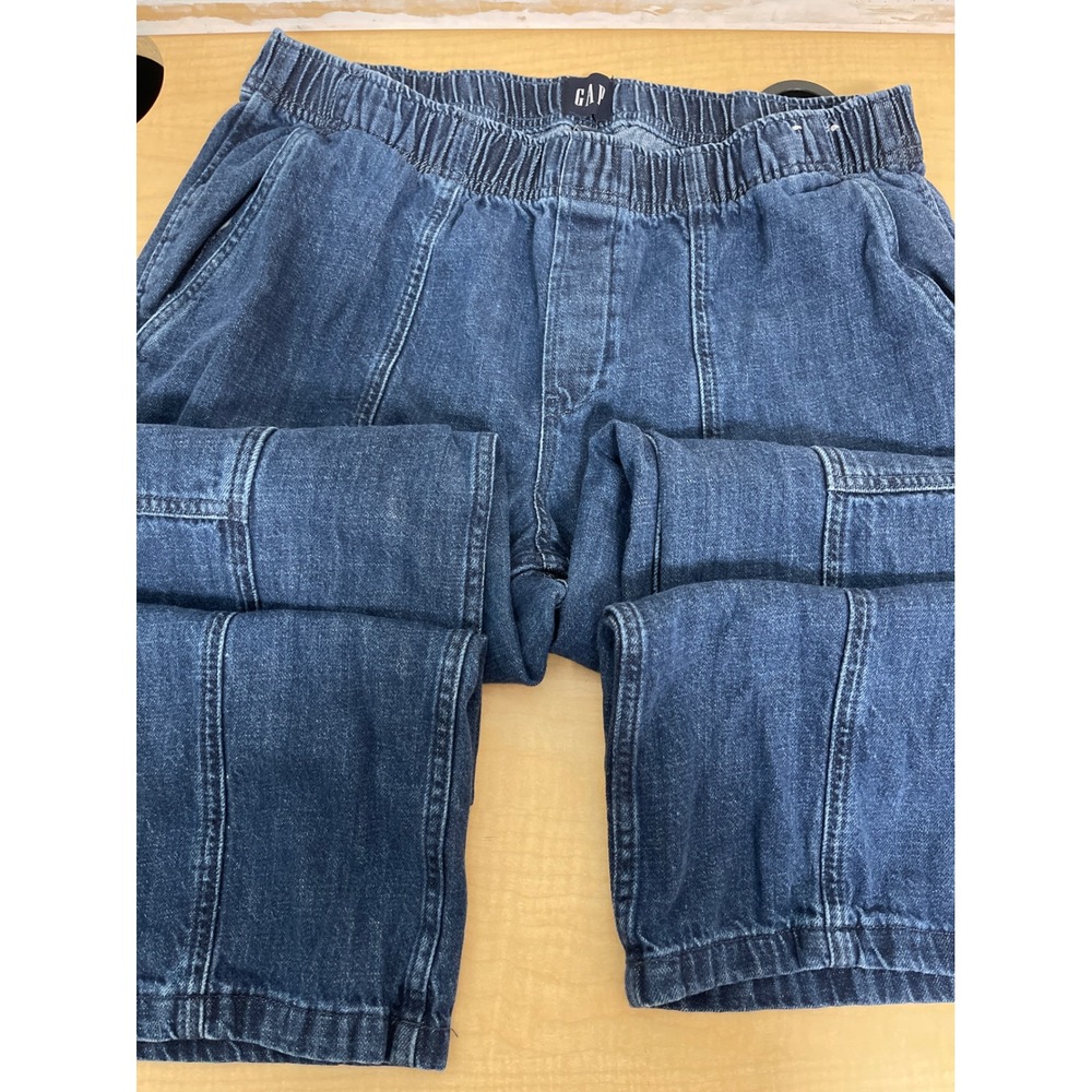 Gap Mens Denim Joggers Medium Wash Elastic Waist Utility Blue Pants Size L